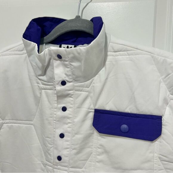 NWT Adidas x Hardies Skateboarding Jacket Pullover Men’s Sz Medium White Purple - Picture 3 of 12